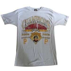 Vintage 1991 Pittsburgh Pirates Eastern Division Champions Logo 7 T-Shirt Large